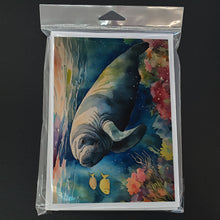 Load image into Gallery viewer, Manatee Greeting Cards - Blank Note Cards – 8-Pack of Artist-Designed Cards with Envelopes