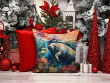 Load image into Gallery viewer, Manatee Throw Pillow - 14x14 Decorative Pillow – Art for Your Home &amp; Patio