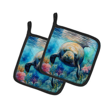 Load image into Gallery viewer, Manatee Pot Holders - Set of 2 Decorative Kitchen Helpers | Made in the USA