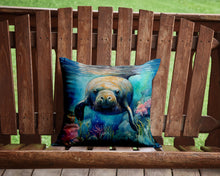 Load image into Gallery viewer, Manatee Throw Pillow - 14x14 Decorative Pillow – Art for Your Home &amp; Patio