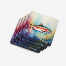Load image into Gallery viewer, Rainbow Trout Coasters - Set of 4 Lightweight Foam, Absorbent Drink Coasters