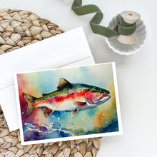Load image into Gallery viewer, Rainbow Trout Greeting Cards - Blank Note Cards – 8-Pack of Artist-Designed Cards with Envelopes