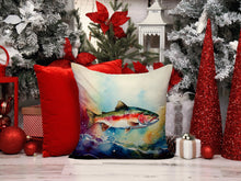 Load image into Gallery viewer, Rainbow Trout Throw Pillow - 14x14 Decorative Pillow – Art for Your Home &amp; Patio