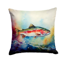 Load image into Gallery viewer, Rainbow Trout Throw Pillow - 14x14 Decorative Pillow – Art for Your Home &amp; Patio