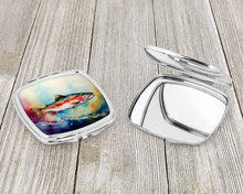 Load image into Gallery viewer, Rainbow Trout Compact Mirror – Stylish Purse Mirror with Artistic Covers