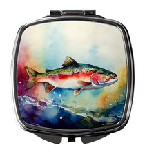 Load image into Gallery viewer, Rainbow Trout Compact Mirror – Stylish Purse Mirror with Artistic Covers