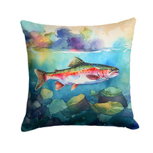 Load image into Gallery viewer, Rainbow Trout Throw Pillow - 14x14 Decorative Pillow – Art for Your Home &amp; Patio