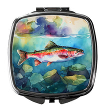 Load image into Gallery viewer, Rainbow Trout Compact Mirror – Stylish Purse Mirror with Artistic Covers