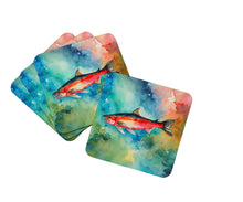 Load image into Gallery viewer, Salmon Coasters - Set of 4 Lightweight Foam, Absorbent Drink Coasters