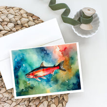 Load image into Gallery viewer, Salmon Greeting Cards - Blank Note Cards – 8-Pack of Artist-Designed Cards with Envelopes