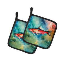 Load image into Gallery viewer, Salmon Pot Holders - Set of 2 Decorative Kitchen Helpers | Made in the USA