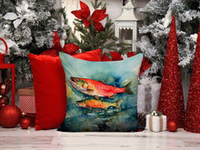 Load image into Gallery viewer, Salmon Throw Pillow - 14x14 Decorative Pillow – Art for Your Home &amp; Patio