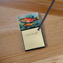 Load image into Gallery viewer, Salmon Sticky Note Holder- Refiilable Desk Accessory Note Pad