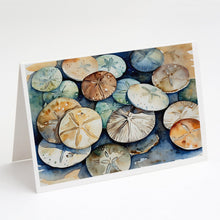 Load image into Gallery viewer, Sand Dollars Greeting Cards - Blank Note Cards – 8-Pack of Artist-Designed Cards with Envelopes