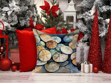 Load image into Gallery viewer, Sand Dollars Throw Pillow - 14x14 Decorative Pillow – Art for Your Home &amp; Patio