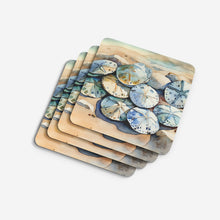Load image into Gallery viewer, Sand Dollars Coasters - Set of 4 Lightweight Foam, Absorbent Drink Coasters