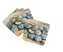 Load image into Gallery viewer, Sand Dollars Coasters - Set of 4 Lightweight Foam, Absorbent Drink Coasters