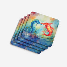 Load image into Gallery viewer, Seahorses Coasters - Set of 4 Lightweight Foam, Absorbent Drink Coasters