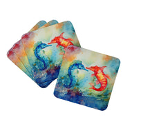 Load image into Gallery viewer, Seahorses Coasters - Set of 4 Lightweight Foam, Absorbent Drink Coasters