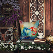 Load image into Gallery viewer, Seahorses Throw Pillow - 14x14 Decorative Pillow – Art for Your Home &amp; Patio