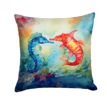 Load image into Gallery viewer, Seahorses Throw Pillow - 14x14 Decorative Pillow – Art for Your Home &amp; Patio