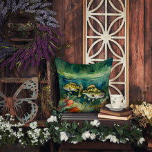 Load image into Gallery viewer, Smallmouth Bass Throw Pillow - 14x14 Decorative Pillow – Art for Your Home &amp; Patio