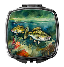 Load image into Gallery viewer, Smallmouth Bass Compact Mirror – Stylish Purse Mirror with Artistic Covers