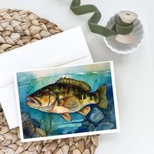 Load image into Gallery viewer, Smallmouth Bass Greeting Cards - Blank Note Cards – 8-Pack of Artist-Designed Cards with Envelopes