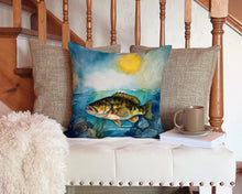 Load image into Gallery viewer, Smallmouth Bass Throw Pillow - 14x14 Decorative Pillow – Art for Your Home &amp; Patio