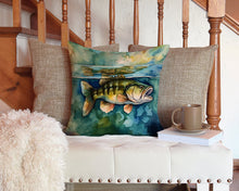 Load image into Gallery viewer, Smallmouth Bass Throw Pillow - 14x14 Decorative Pillow – Art for Your Home &amp; Patio