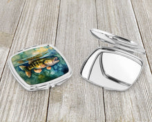Load image into Gallery viewer, Smallmouth Bass Compact Mirror – Stylish Purse Mirror with Artistic Covers