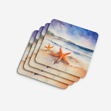 Load image into Gallery viewer, Starfish Coasters - Set of 4 Lightweight Foam, Absorbent Drink Coasters
