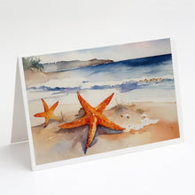 Load image into Gallery viewer, Starfish Greeting Cards - Blank Note Cards – 8-Pack of Artist-Designed Cards with Envelopes