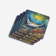 Load image into Gallery viewer, Sting Ray Coasters - Set of 4 Lightweight Foam, Absorbent Drink Coasters
