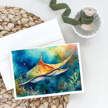 Load image into Gallery viewer, Sting Ray Greeting Cards - Blank Note Cards – 8-Pack of Artist-Designed Cards with Envelopes