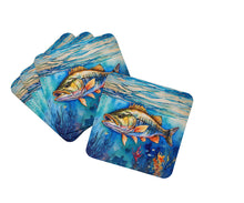 Load image into Gallery viewer, Striped Bass Coasters - Set of 4 Lightweight Foam, Absorbent Drink Coasters