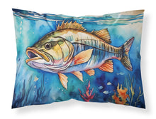 Load image into Gallery viewer, Striped Bass Standard Pillowcase – Artistic Decorative Front, White Back