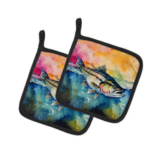 Load image into Gallery viewer, Striped Bass Pot Holders - Set of 2 Decorative Kitchen Helpers | Made in the USA
