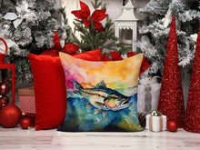 Load image into Gallery viewer, Striped Bass Throw Pillow - 14x14 Decorative Pillow – Art for Your Home &amp; Patio