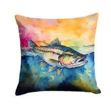 Load image into Gallery viewer, Striped Bass Throw Pillow - 14x14 Decorative Pillow – Art for Your Home &amp; Patio