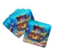 Load image into Gallery viewer, Treasure Chest Coasters - Set of 4 Lightweight Foam, Absorbent Drink Coasters