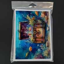 Load image into Gallery viewer, Treasure Chest Greeting Cards - Blank Note Cards – 8-Pack of Artist-Designed Cards with Envelopes