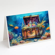 Load image into Gallery viewer, Treasure Chest Greeting Cards - Blank Note Cards – 8-Pack of Artist-Designed Cards with Envelopes