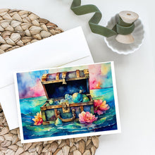 Load image into Gallery viewer, Treasure Chest Greeting Cards - Blank Note Cards – 8-Pack of Artist-Designed Cards with Envelopes