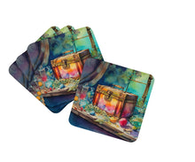 Load image into Gallery viewer, Treasure Chest Coasters - Set of 4 Lightweight Foam, Absorbent Drink Coasters