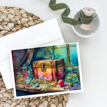 Load image into Gallery viewer, Treasure Chest Greeting Cards - Blank Note Cards – 8-Pack of Artist-Designed Cards with Envelopes