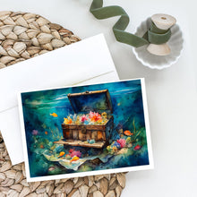 Load image into Gallery viewer, Treasure Chest Greeting Cards - Blank Note Cards – 8-Pack of Artist-Designed Cards with Envelopes
