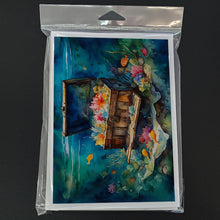 Load image into Gallery viewer, Treasure Chest Greeting Cards - Blank Note Cards – 8-Pack of Artist-Designed Cards with Envelopes