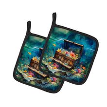 Load image into Gallery viewer, Treasure Chest Pot Holders - Set of 2 Decorative Kitchen Helpers | Made in the USA