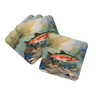 Load image into Gallery viewer, Trout Coasters - Set of 4 Lightweight Foam, Absorbent Drink Coasters